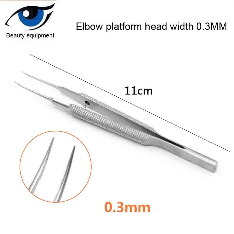 Микропинцет из нержавеющей стали Угловая головка прямая ширина 0 3 мм щипцы |
