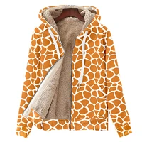 giraffe stripes print thermal oversized fleece mens winter 3d jacket autumn korean varsity heating cardigan wholesale clothing