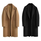 Женское длинное кашемировое пальто, Свободное пальто из искусственной шерсти, верхняя одежда в Корейском стиле на осень и зиму, 2022