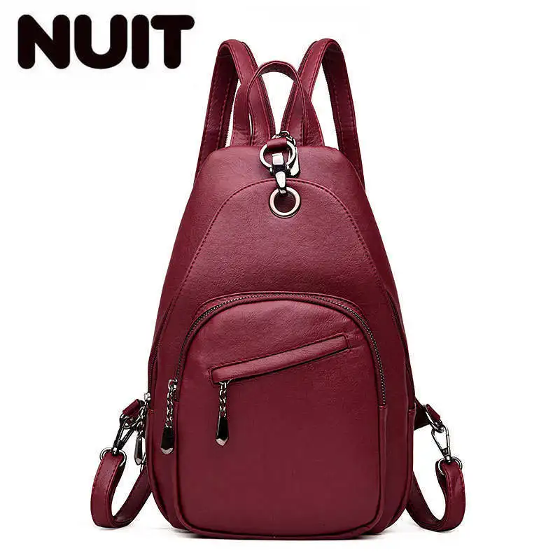 Женские кожаные рюкзаки нагрудный винтажный рюкзак Женский дизайнерский