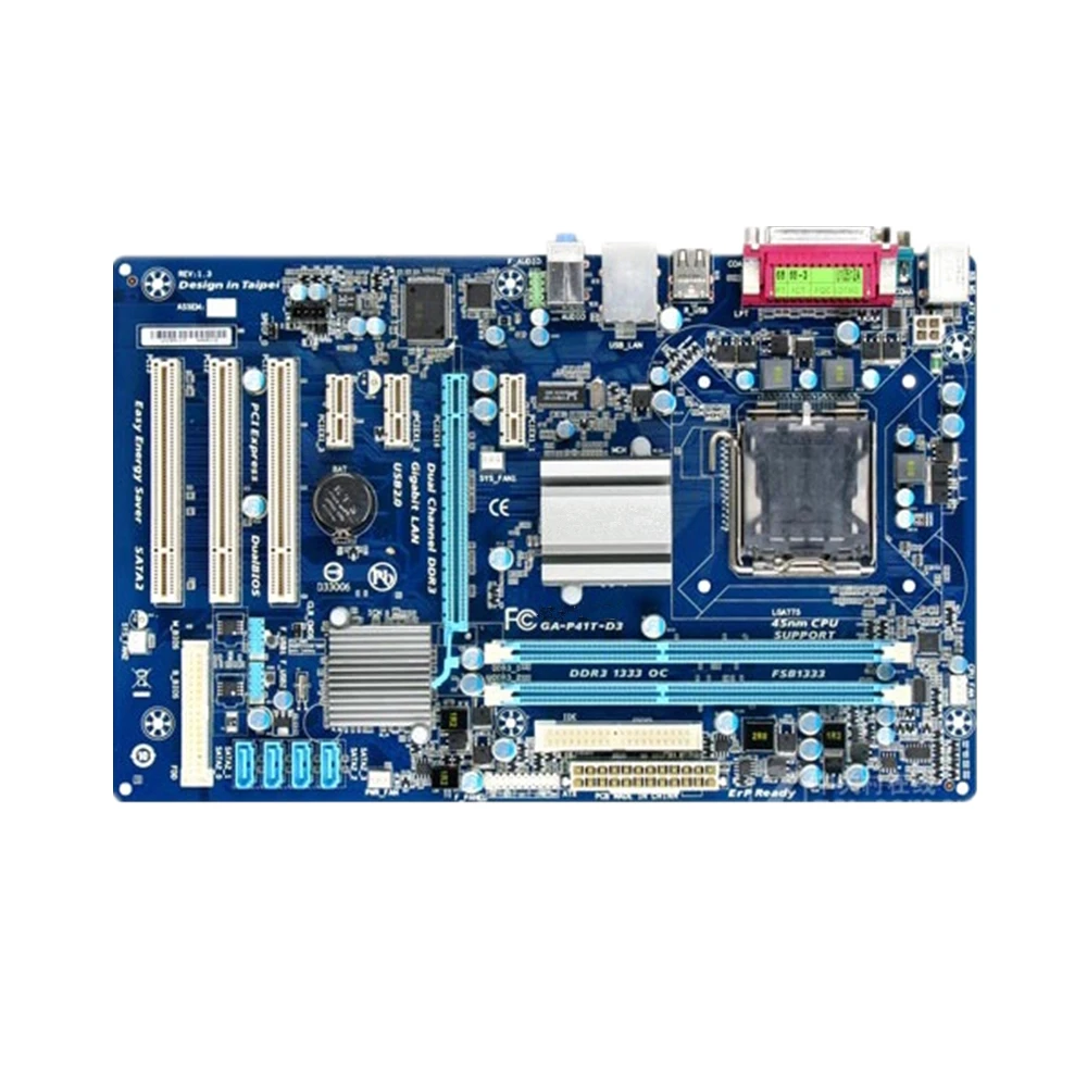 Для GIGABYTE GA-P41T-D3 рабочего Материнская плата G41 разъем LGA 775 Q8200 Q8300 DDR3 8G блок питания