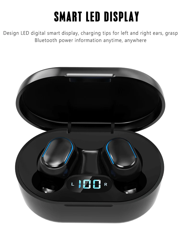 Беспроводные наушники A7S/E7S Bluetooth-совместимые с зарядным боксом спортивные