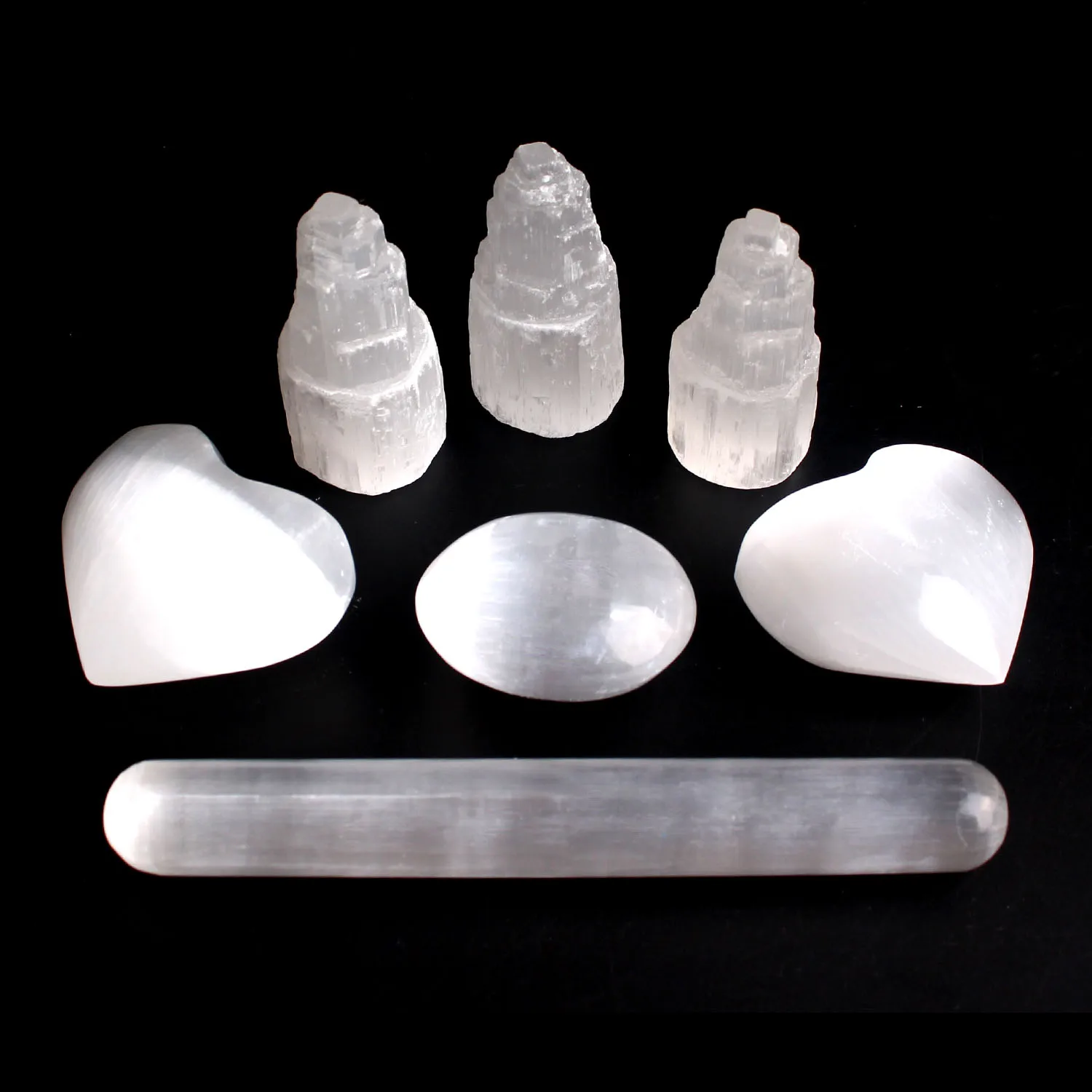 1 шт. прозрачный белый селенит башня гипсовая Пальма упали камень кварц кристалл