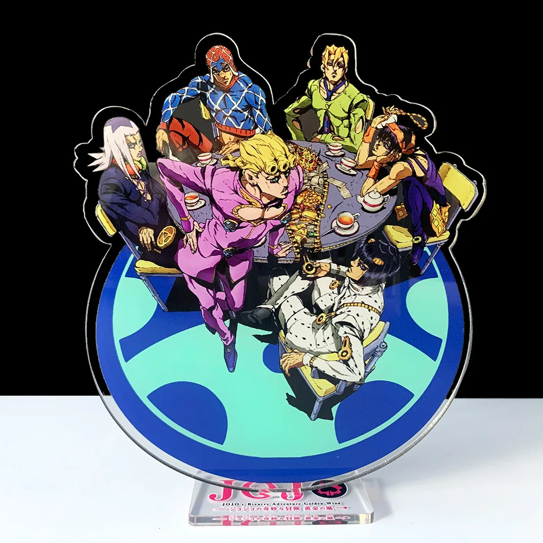 

Anime JOJOs Bizarre Adventure Acrylic Figure Standing Card Giorno Jobana Key Chain Model Plate Desk Decor Standing Sign Gift