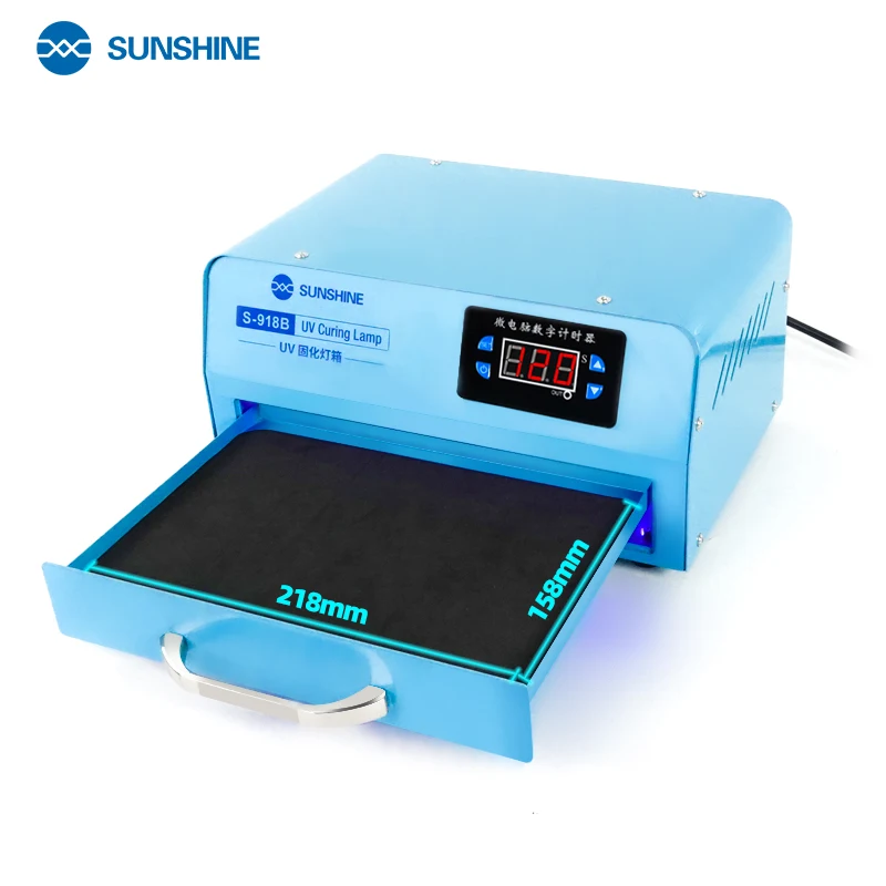 

SUNSHINE S-918B High Power No wrinkles No Blistering Fast Heat Dissipation UV Curing Light Box for OCA Bonding of Edge Glass