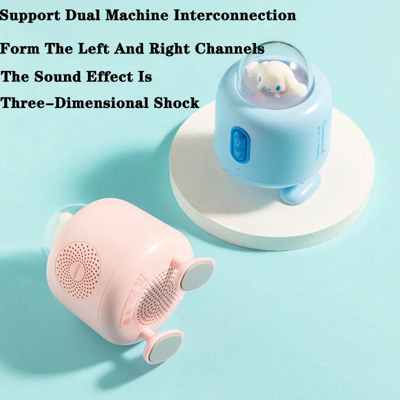 kawaii sanrio accessories kitty cinnamoroll portable wireless bluetooth atmosphere night light speaker for iphone huawei phone free global shipping