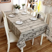 cotton and linen home decoration table cloth lace edge tablecloth wooden strips natural table cover rectangle cloth for tables