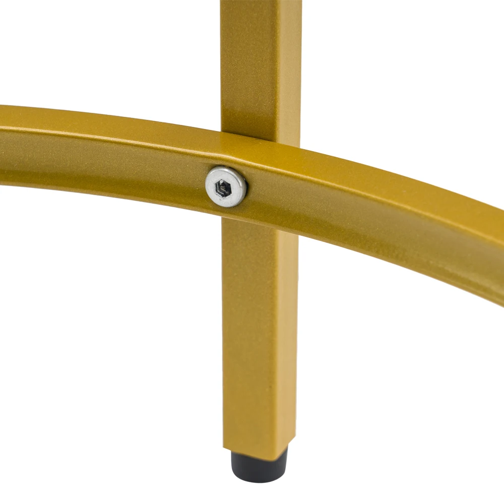 

[50 X 50 X 55]cm Simple Single Layer Round Frame Glass Surface Coffee Table Side Table 50 Round Gold