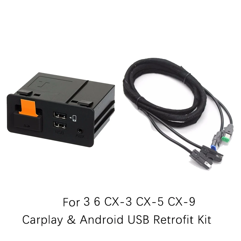 Для Apple Carplay Android Авто USB Aux адаптер Hub дооснащения для Mazda 2 3 6 CX-3 CX-5 CX-9 TK78-66-9U0C |