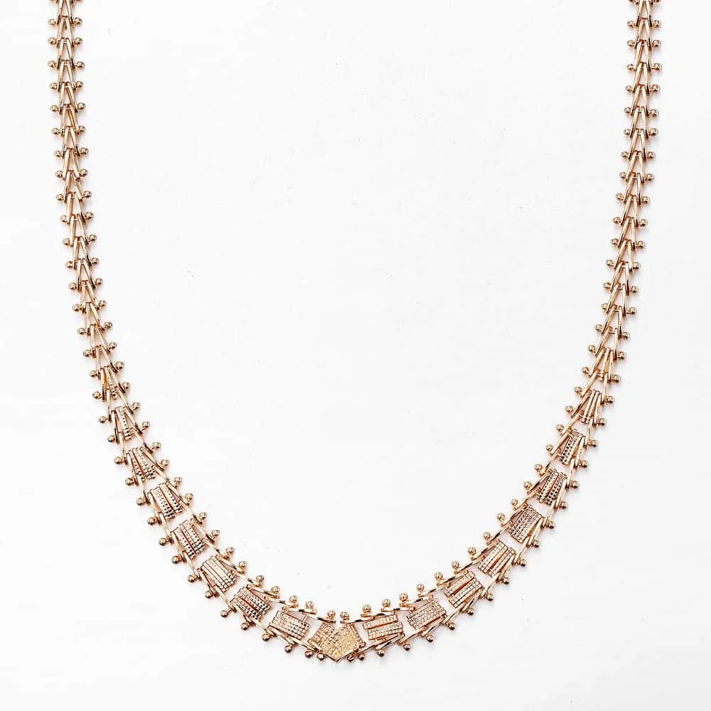 585 розовое золото ожерелье для женщин и девушек Геометрическая цепочка чокер