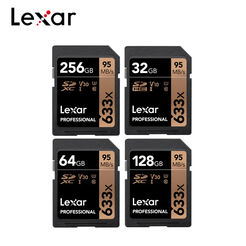 633x SDXC Lexar SD карты UHS-I SD карты 512 ГБ 256 3D 4K видео высокой Скорость Ёмкость SDHC 95 МБ/с. слот для карт памяти для Камера