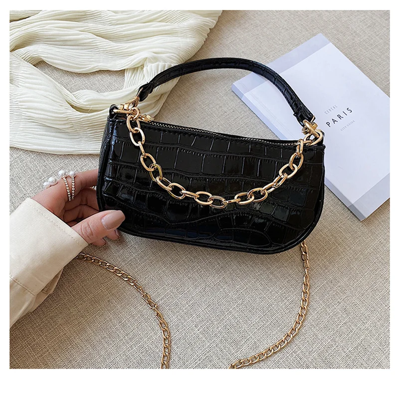 

Women Bags 2021 Fashion All-match Shoulder Bag Messenger Bag PU Leather Chain Zipper Luxury Designer Handbags