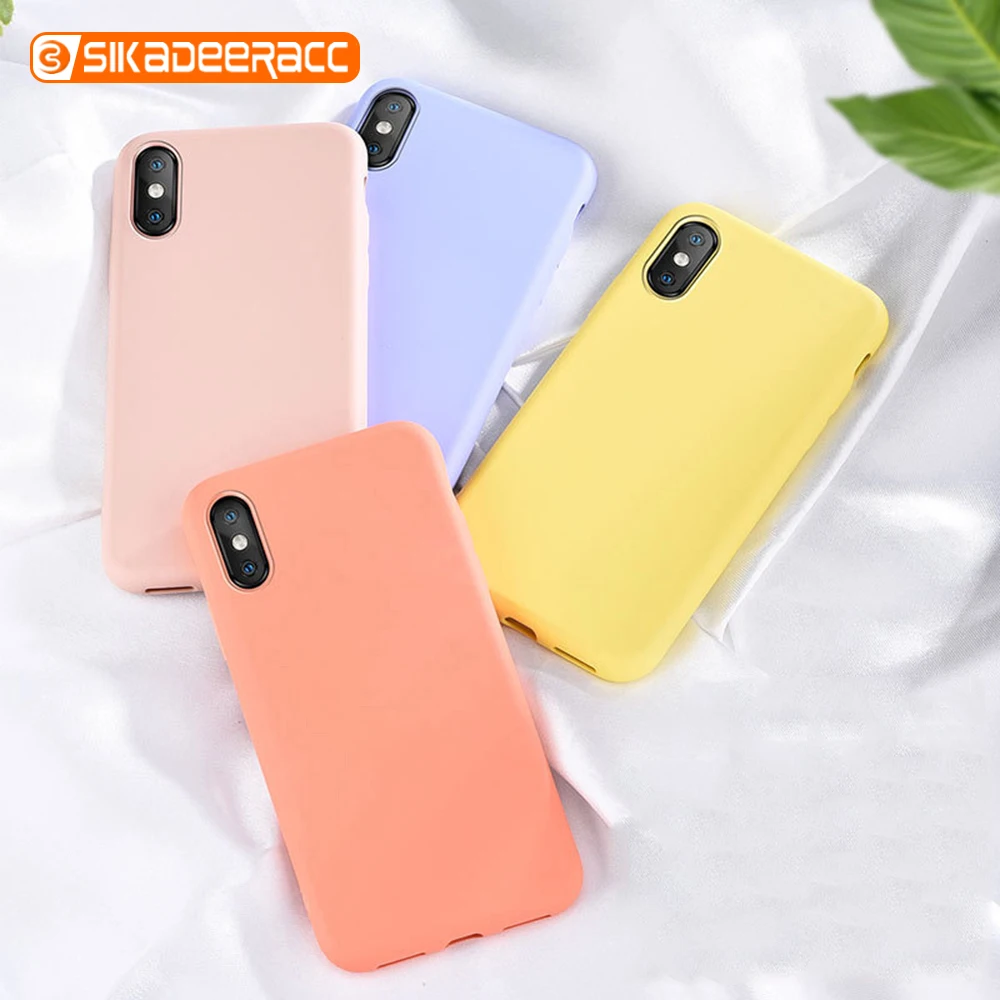 Жидкий однотонный чехол для телефона iPhone X XS Max XR 6 6s 7 8 Plus силиконовый ультратонкий
