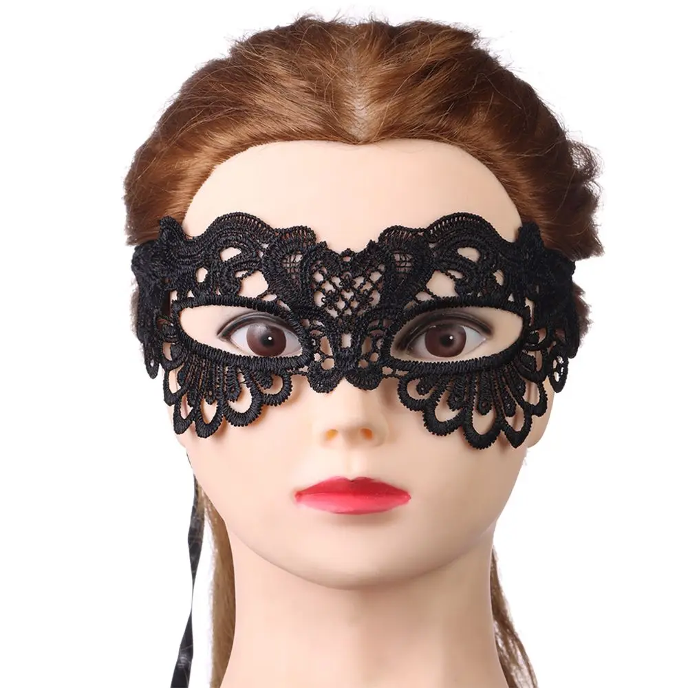 Женская Черная кружевная зеленая ажурная Маскарадная маска для лица костюм
