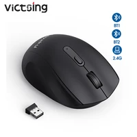 victsing pc350 wireless mouse 2 4gdual bluetooth 3 modes mute mouse 3200dip adjustable ergonomic design office mice for macpc