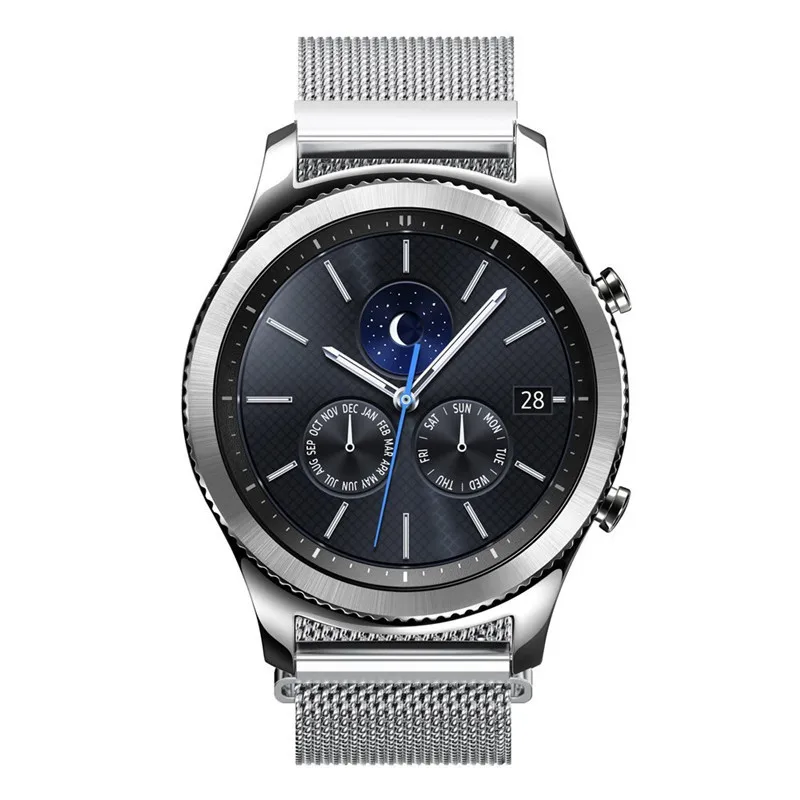 Миланская петля ремешок для часов samsung gear S3 Classic/S3 Frontier/galaxy watch 46 мм 42 мм Регулируемая нержавеющая сталь 22 мм 20 мм