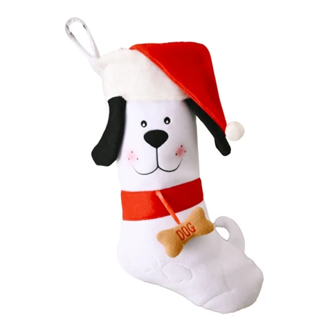 Форма кость собаки рождественские чулки Рождественский подарок сумка Xams дерево камин носки декоративные новогодние Конфеты Подарки для детей