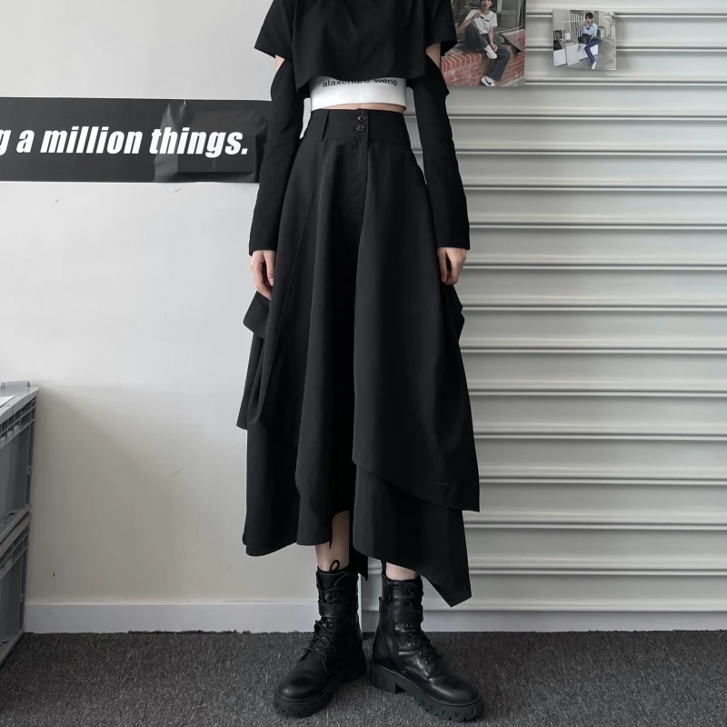 Cheap wholesale 2021 spring summer autumn new fashion casual sexy women Skirt woman female OL long skirt black skirt Vy1466