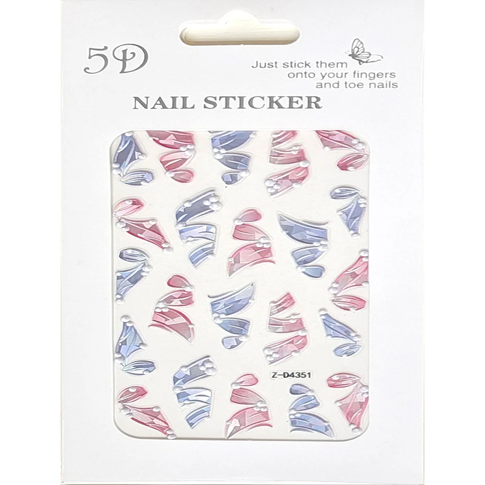 Personality DIY 10PCS 5D Color Embossed Nail Art Sticker Geometrical Nail Art Slider Nail Decoration Decal ZD4351