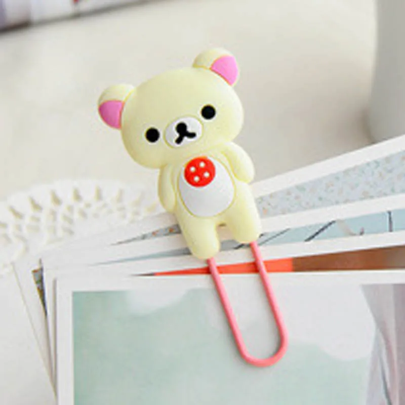 Study Binder Clips Paper Kawaii Stationery School Office Supplies Bookmark Cartoon 2Pcs Multifunction Rubber Paperclips | Дом и сад