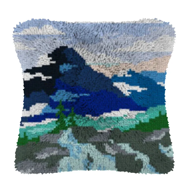 

Handicraft Pillowcase Making Mountain cushion blanket crochet embroidery yarn cross stitch kits latch hook rug pillow