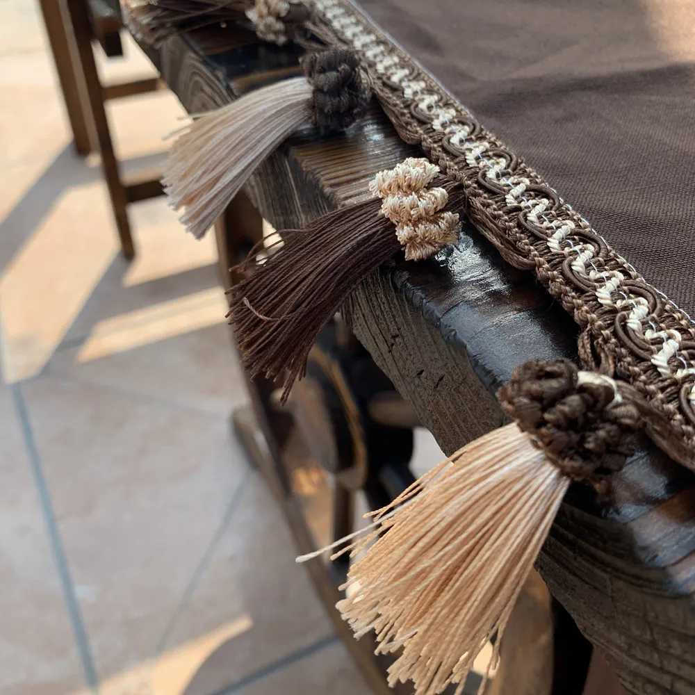 japan style retro bamboo cotton cloth half curtains pendant tassel hem tulle short curtain for bar kitchen cabinet door yb 42 free global shipping