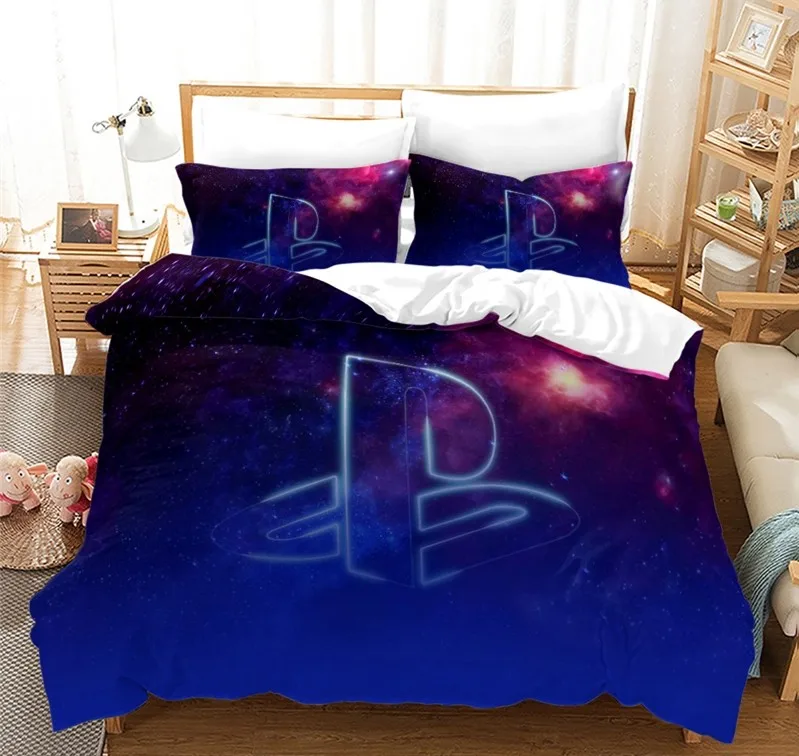 

3D PlayStation Geometry Bedding Set 2/3pcs Soft Quilt Cover Duvet Cover Set Twin Full Queen King Home Textile Adult Kids Gifts