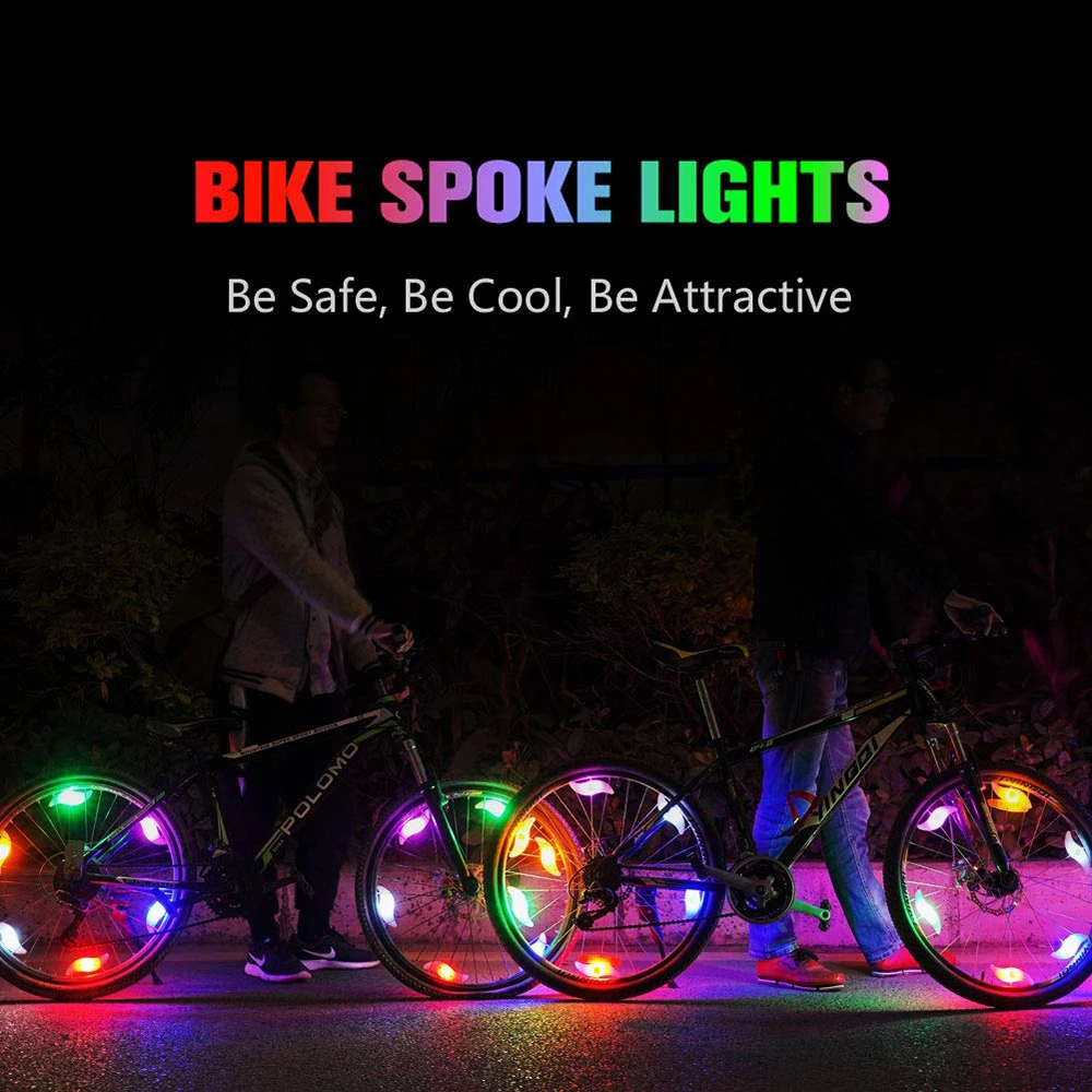 

Waterproof bicycle spoke light 3 lighting mode LED bike wheel light easy to install bicycle safety warning light With Battery