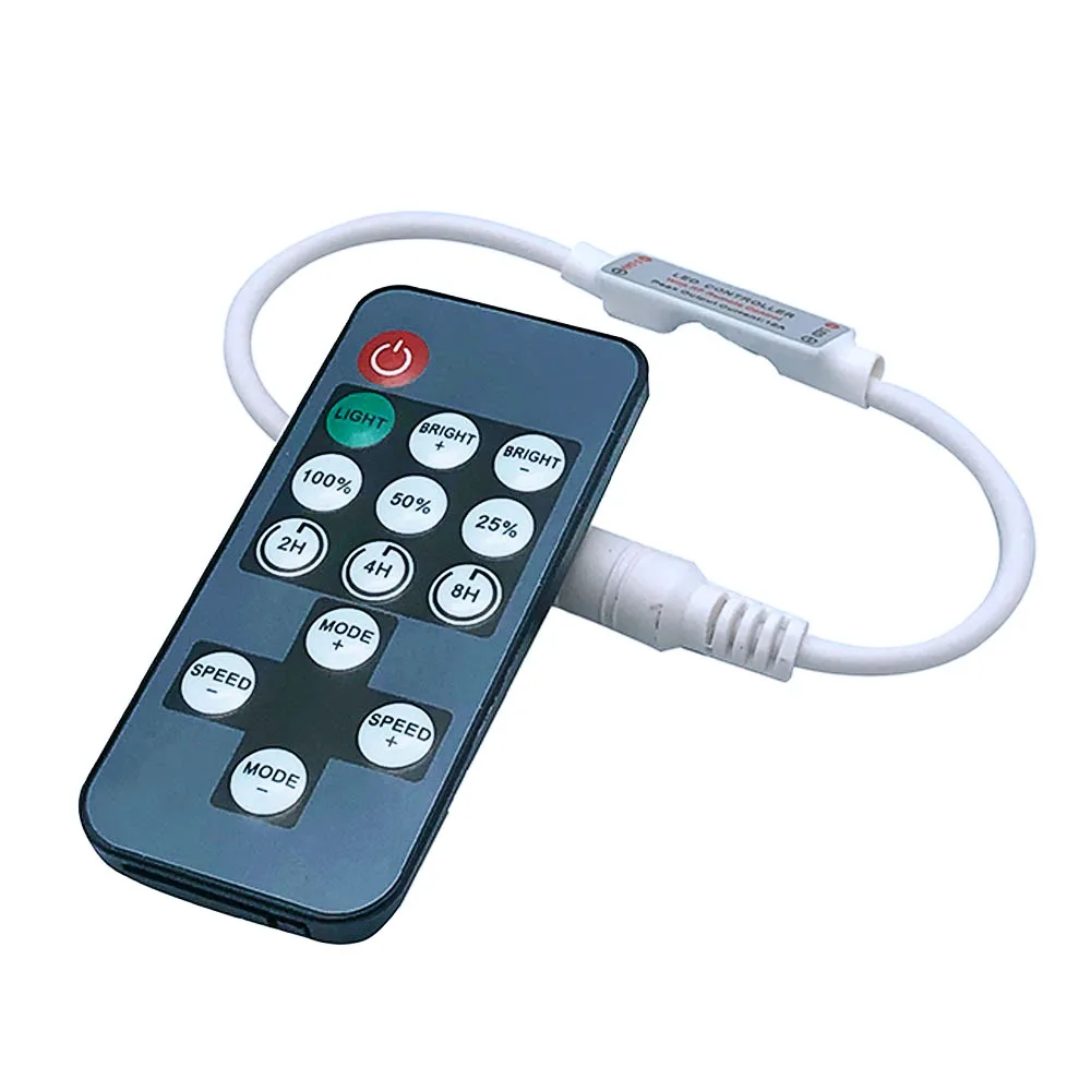 

DC5-24V 14Keys Wireless Remote Dimmer Lighting ControIIer Suitable for For 3528 2835 5050 SingIe CoIor Led Strip Lights