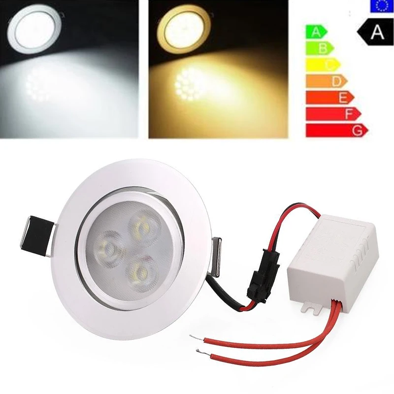 3LED Dimmable 30 градусов линза потолочная лампа панель вниз лампочка 330lm 80