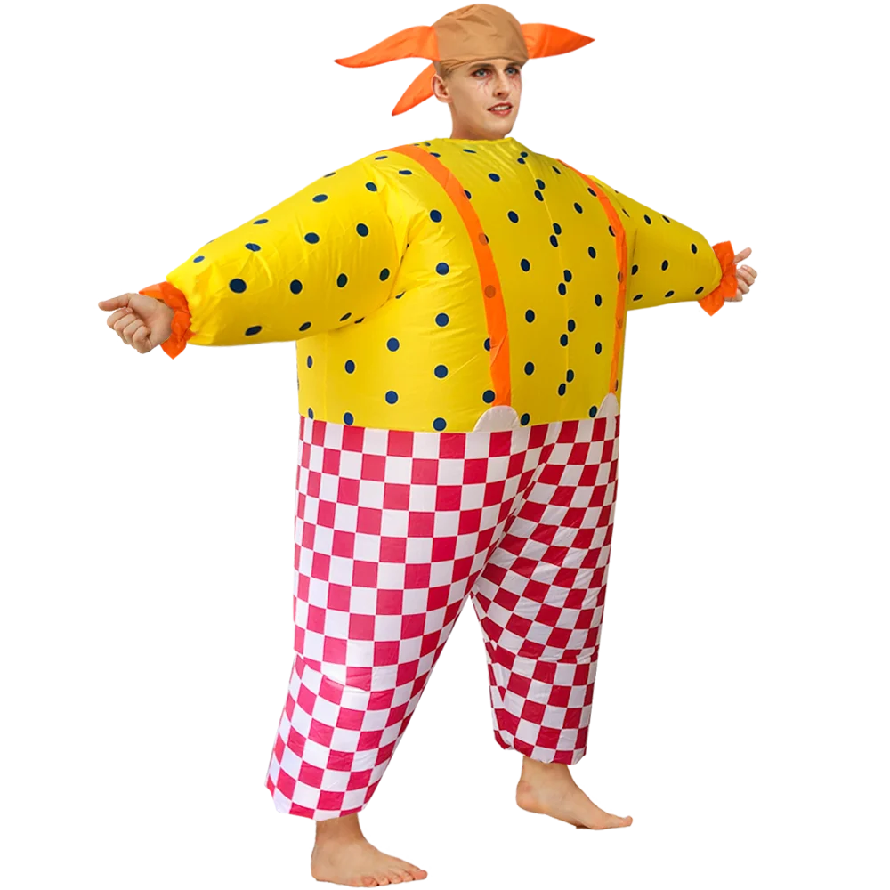 Надувной костюм счастливого клоуна для взрослых Рождество Хэллоуин новогодние