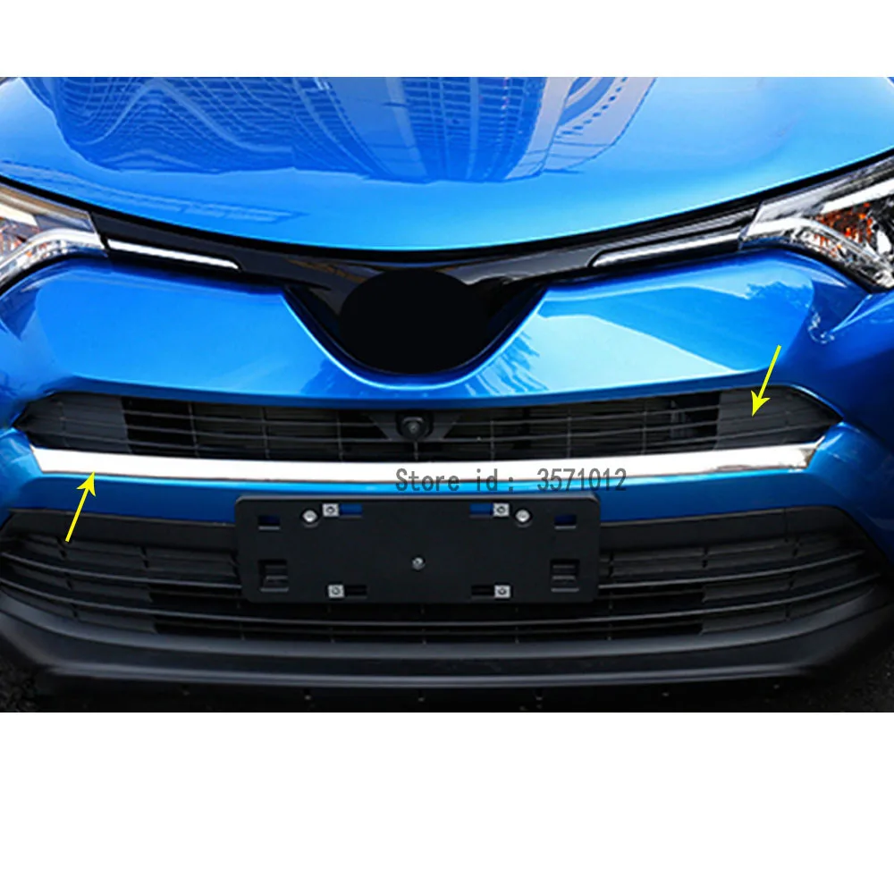 

Car Body Cover Bumper Engine ABS Chrome Trims Racing Front Grid Grill Grille Moulding Edge 1pcs For Toyota RAV4 2016 2017 2018