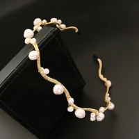 customized hair jewelry natural freshwater pearl jade stone hair band for women retro fairy headband accessories friends gifts