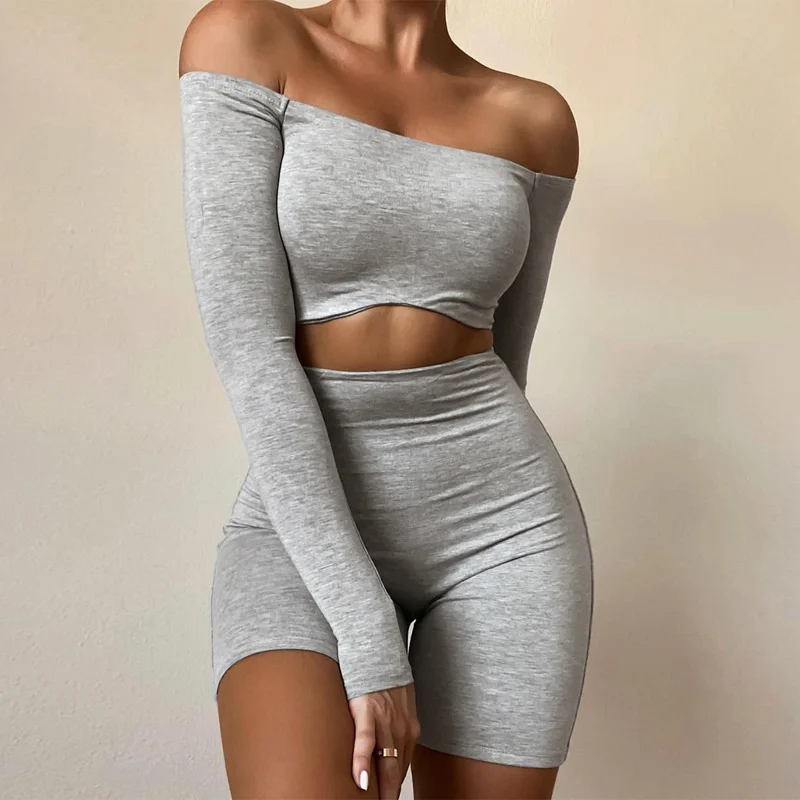 

hirigin Summer Slash Neck Off Shoulder Jumpsuits Street Women Jumpsuit Long Sleeve Outfits Black Hollow Out Rompers Playsuits