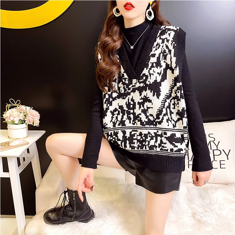 #2419 вязаный жилет женский винтажный свитер в Корейском стиле тонкий Топ без