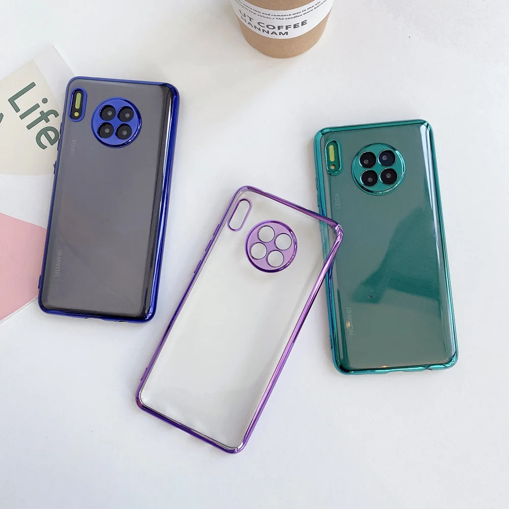 Роскошный прозрачный силиконовый чехол с покрытием для Huawei Mate 30 P30 P40 Pro Plus Lite Honor 20