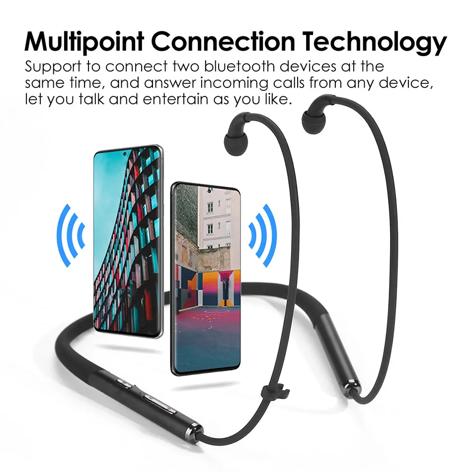 BBGear Bluetooth 5 0 наушники с шейным ремешком проводящие спортивные шумоподавлением