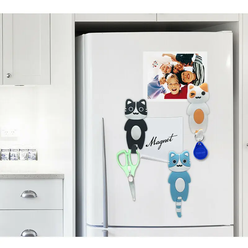 Магнитный Крючок для холодильника в форме кошки настенный держатель ключей