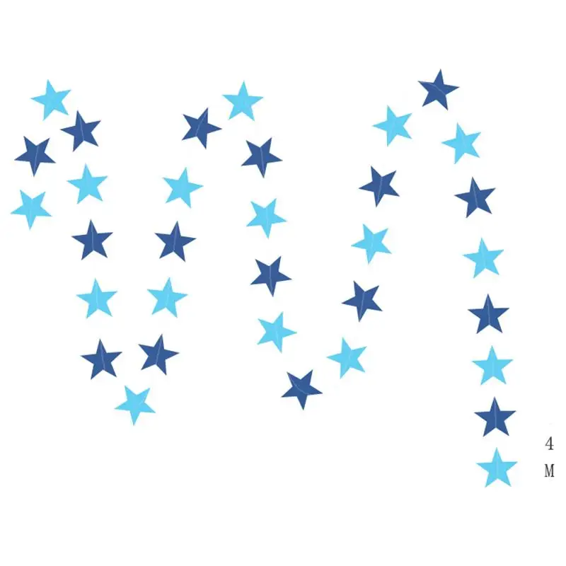 

4M Star Paper Garland Bunting Drop Baby Shower Wedding Decoration Party T5M8