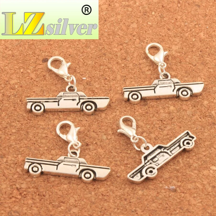 Vintage Cars Charm Beads Heart Floating Lobster Clasps MIC 27.8x25.5mm 100PCS zinc alloy C492