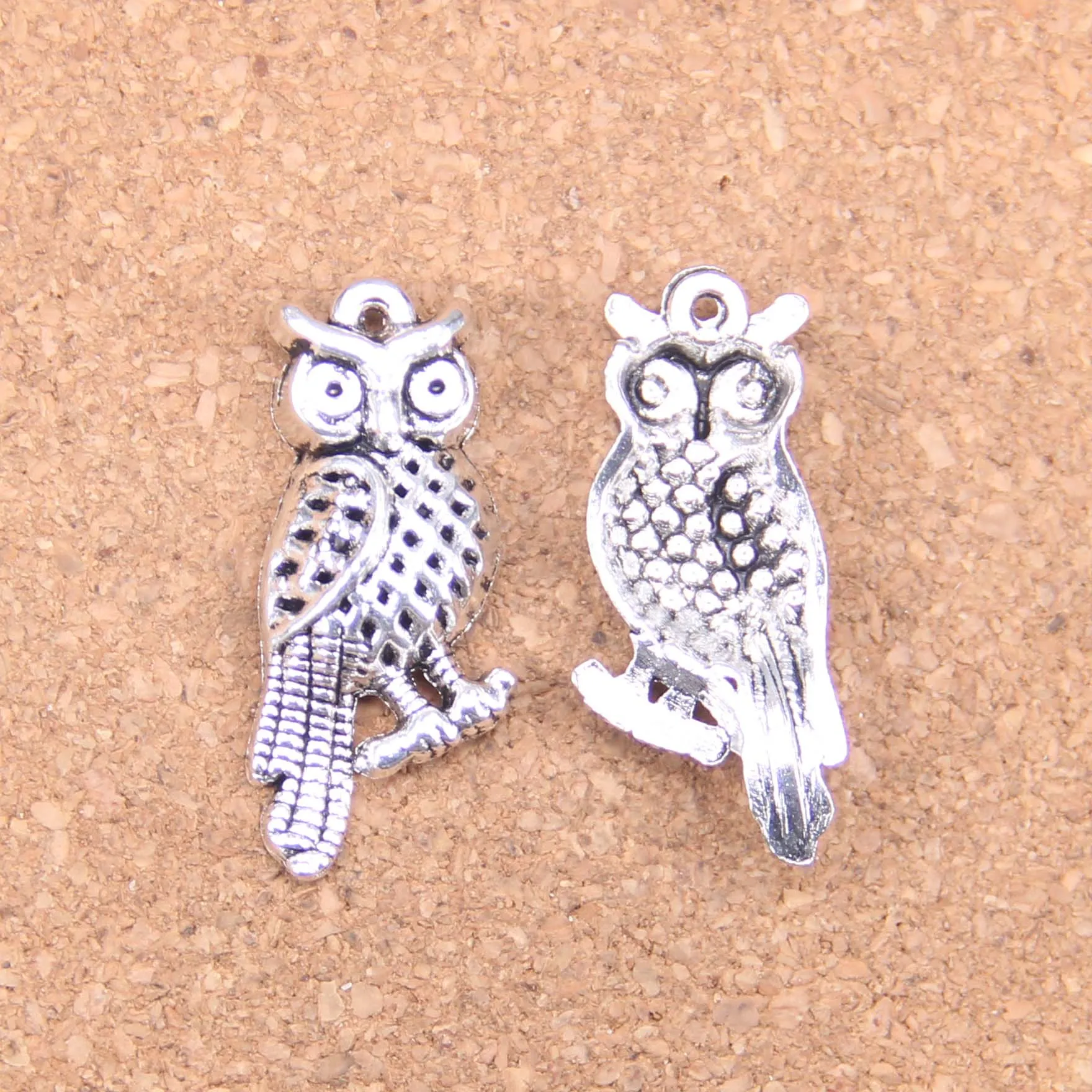 

48pcs Charms owl standing branch 33x15mm Antique Pendants,Vintage Tibetan Silver Jewelry,DIY for bracelet necklace