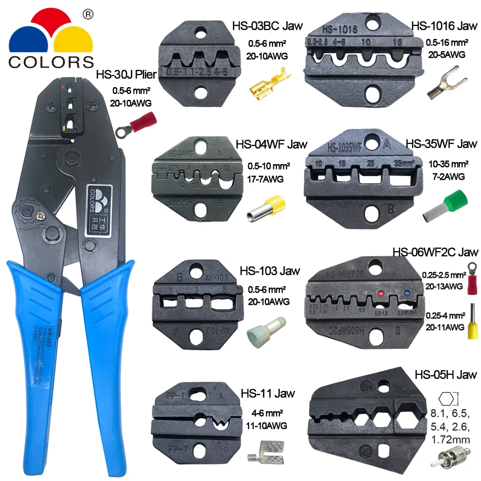Плоскогубцы для обжима набор из 8 зажимов