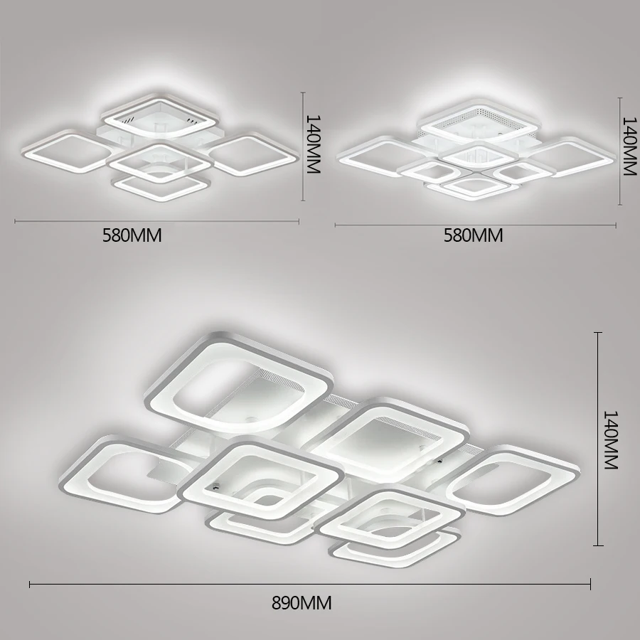 

NEW Led Ceiling Chandelier For Living Room Kitchen Modern 5 8 Square Chandeliers 220V lighting light fixtures chandeliers