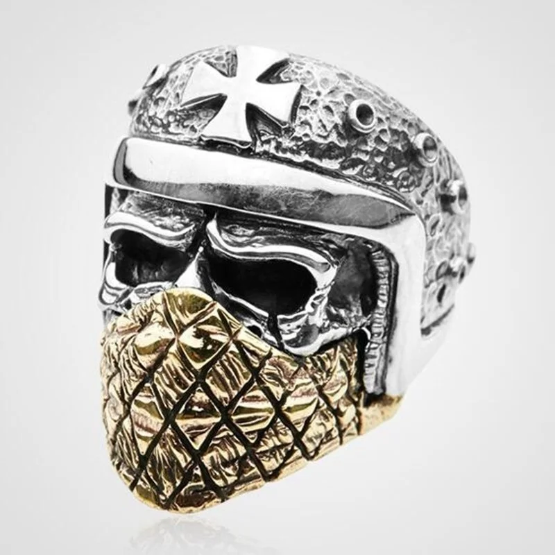 

Gothic Style Skull Mask Ring for Men Punk Biker Jewelry Gift