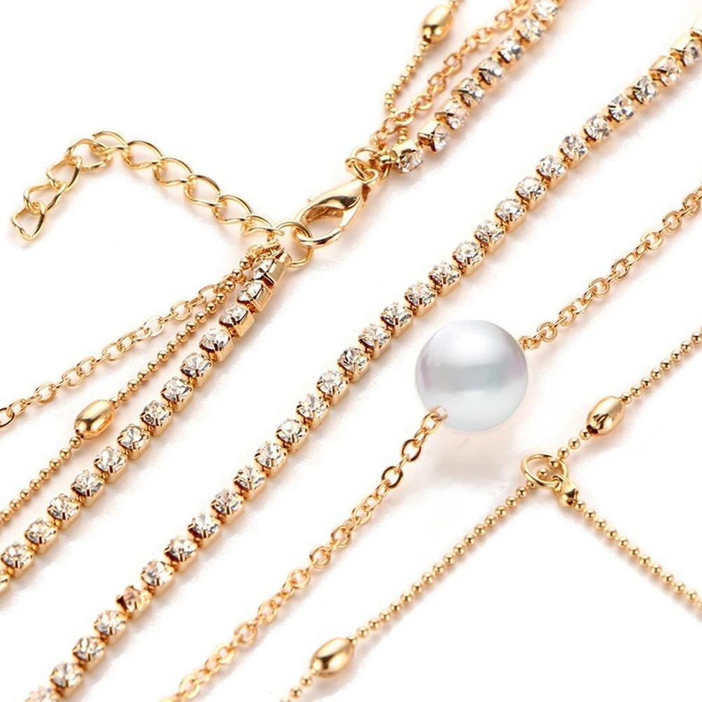 Женское колье Стразы с искусственным жемчугом | Украшения и аксессуары