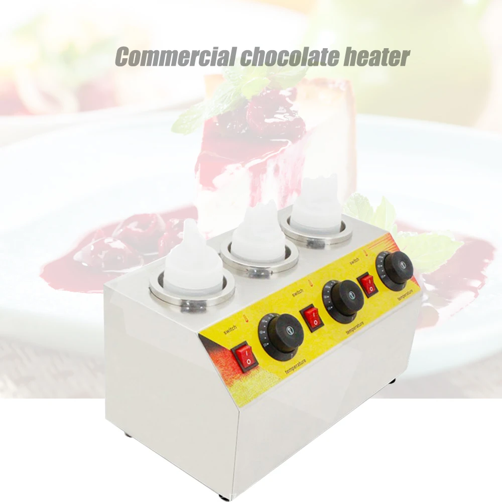 Электрический Трехместный соус бутылки теплее горячего шоколада сыра 3