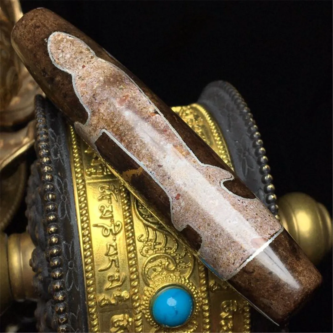 

Wholesale Natural Agate Dzi Beads with Dragon Pattern Ruyi Guanyin Nine-Eyed Old Objects Inlaid Silver Silk Loose Jewelry DIY