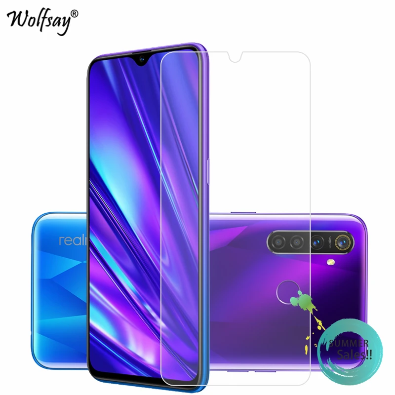 Protector de pantalla de vidrio templado para m&oacute;vil, pel&iacute;cula de vidrio templado para OPPO Realme 5 Pro, pel&iacute;cula de tel&eacute;fono para OPPO Realme 5 Pro, 2 piezas-0