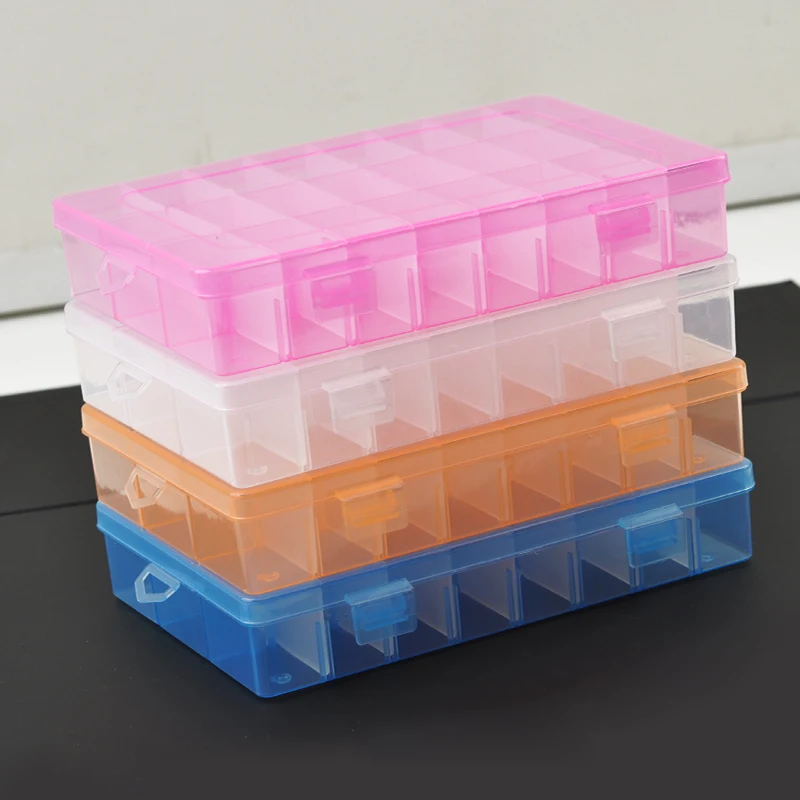 10/24 сетчатая прозрачная регулируемая пластиковая шкатулка для сережек и