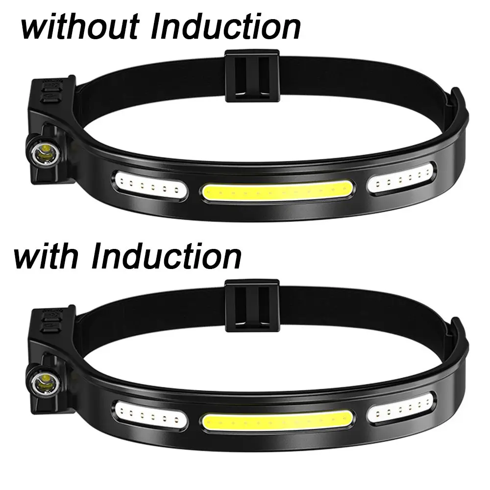 

LED Induction Headlamp COB Headlight Riding Headlamp Body Motion Sensor Headlight Camping Flashlight Head Light Torch Lamp
